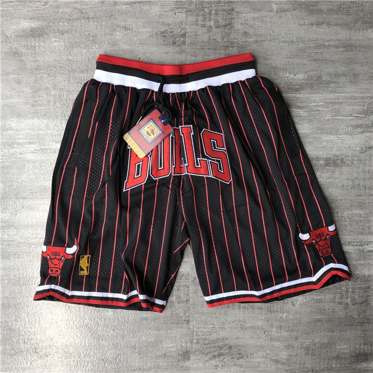 Men NBA 2021 Chicago Bulls Black Shorts 2